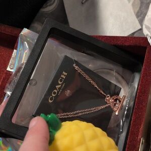 Coach Rose Gold Toggle Necklace